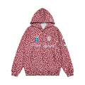 Leopard Print Zip Up Hooded Loose Drop Shoulder Casual Jacket - Outdoors & Sports Tinker Time