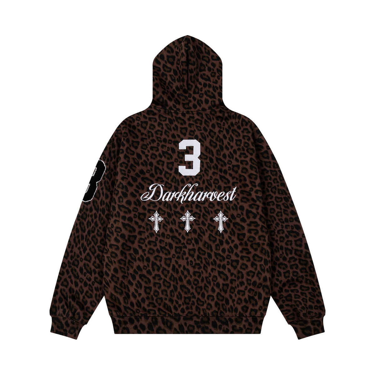 Leopard Print Zip Up Hooded Loose Drop Shoulder Casual Jacket - Outdoors & Sports Tinker Time