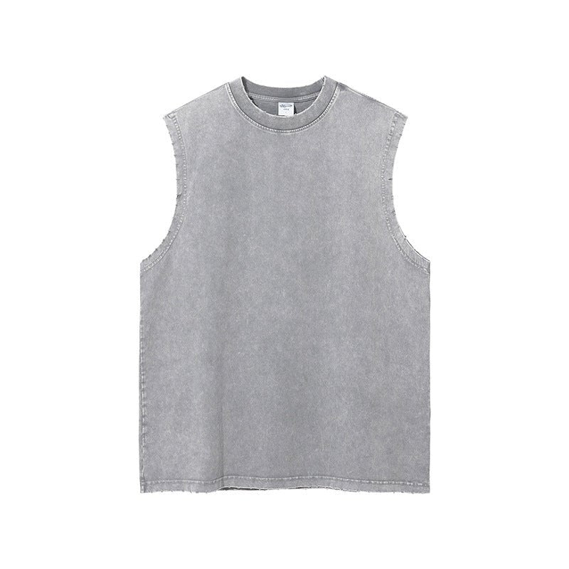 Mens and Womens Clothing Wash Water Retro Vintage Vintage Batik Rubbed Hem Mens Sweetheart Tank Top Loose Bottoming - Outdoors & Sports Tinker Time