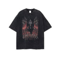 Mens and Womens Wear Worn Out Old High Street Loose Short Sleeve T Strike Giant Print Fried Snow Vintage T shirt - Outdoors & Sports Tinker Time