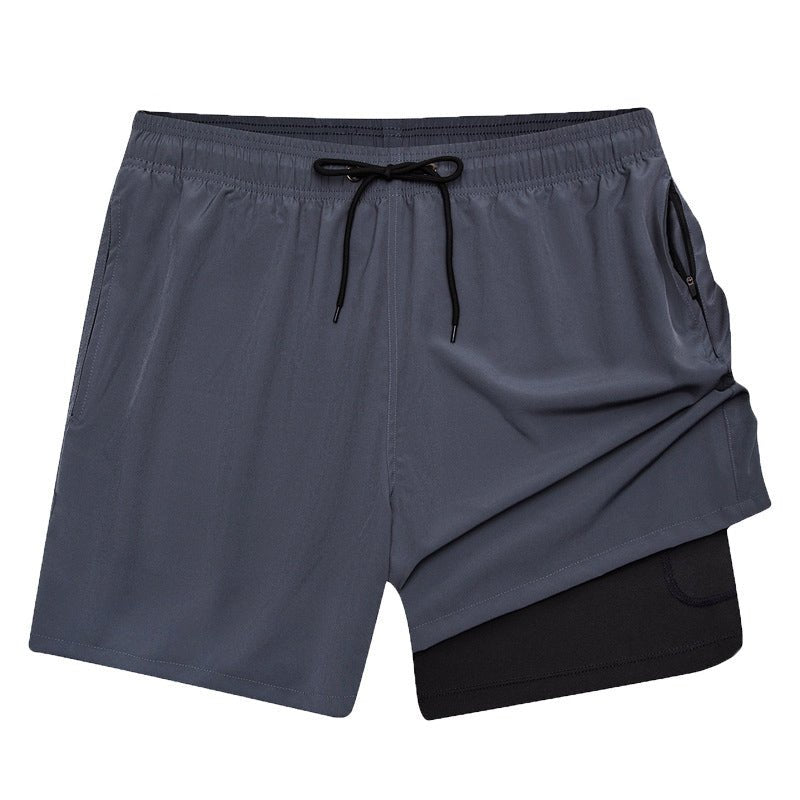 Mens Beach Pants, Zipper Pockets, 2 In 1 Swimming Pants, Mens Anti Embarrassment, Quick Drying, and Anti Splashing Solid Color Shorts - Outdoors & Sports Tinker Time
