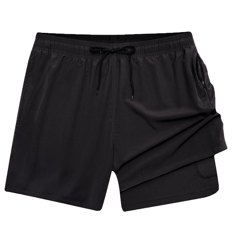 Mens Beach Pants, Zipper Pockets, 2 In 1 Swimming Pants, Mens Anti Embarrassment, Quick Drying, and Anti Splashing Solid Color Shorts - Outdoors & Sports Tinker Time