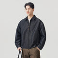 Men's Casual Raw Denim Turn-down Collar Jacket - Outdoors & Sports Tinker Time