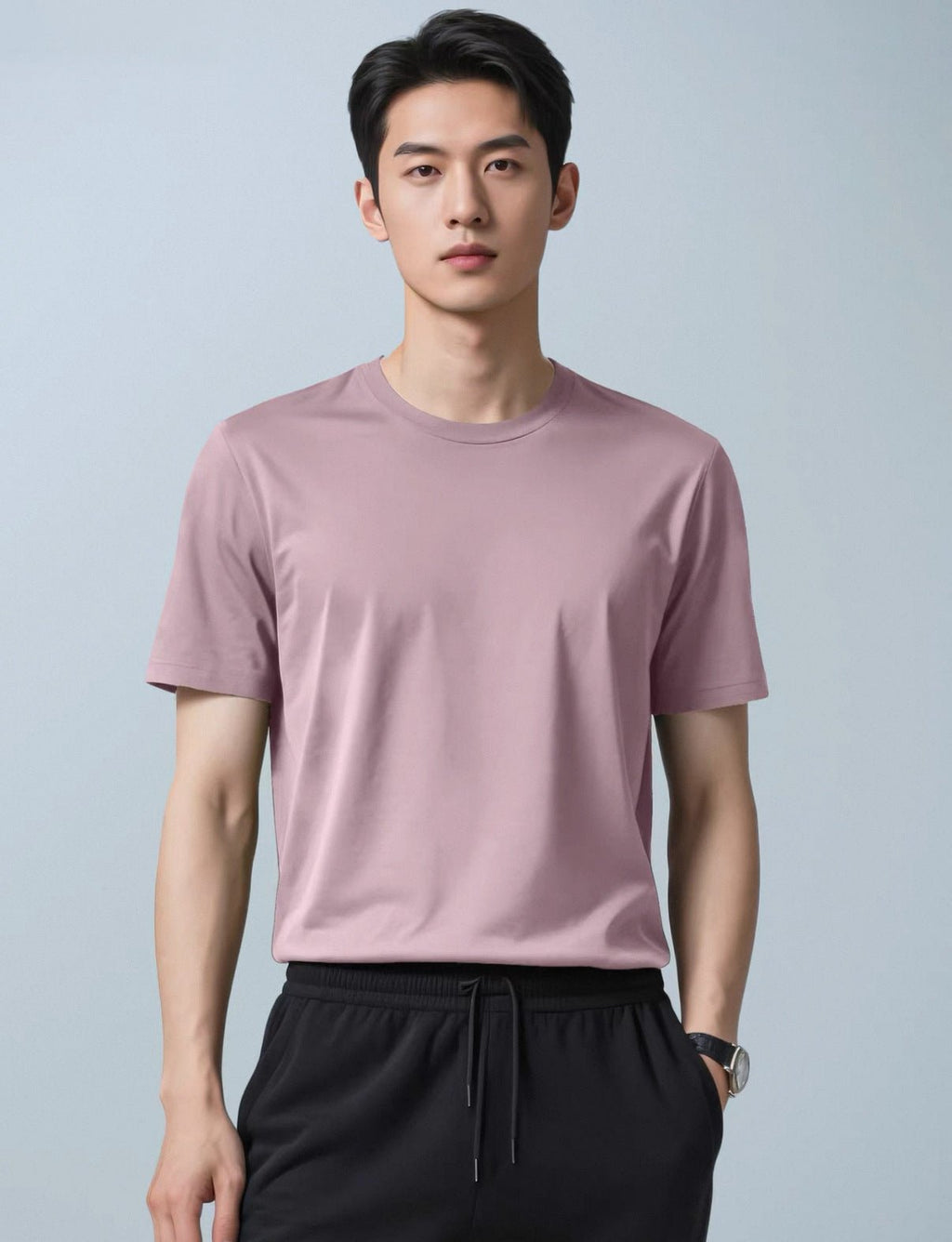 Men's Casual Solid Color Short Sleeve Crew Neck T-Shirt - Outdoors & Sports Tinker Time