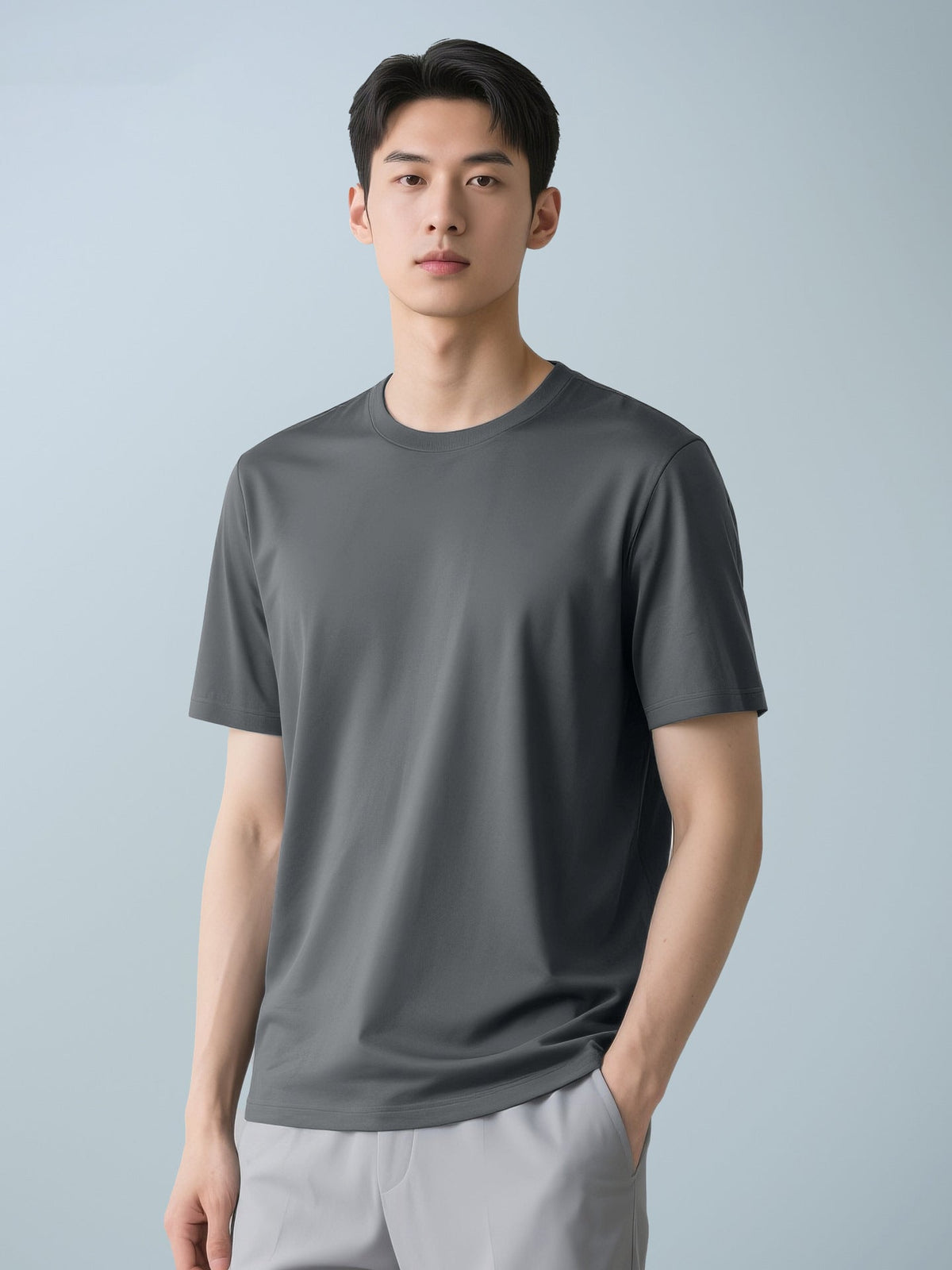 Men's Casual Solid Color Short Sleeve Crew Neck T-Shirt - Outdoors & Sports Tinker Time