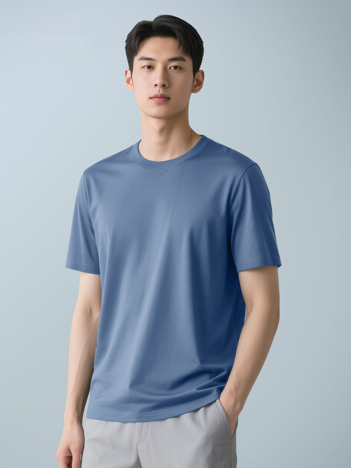 Men's Casual Solid Color Short Sleeve Crew Neck T-Shirt - Outdoors & Sports Tinker Time