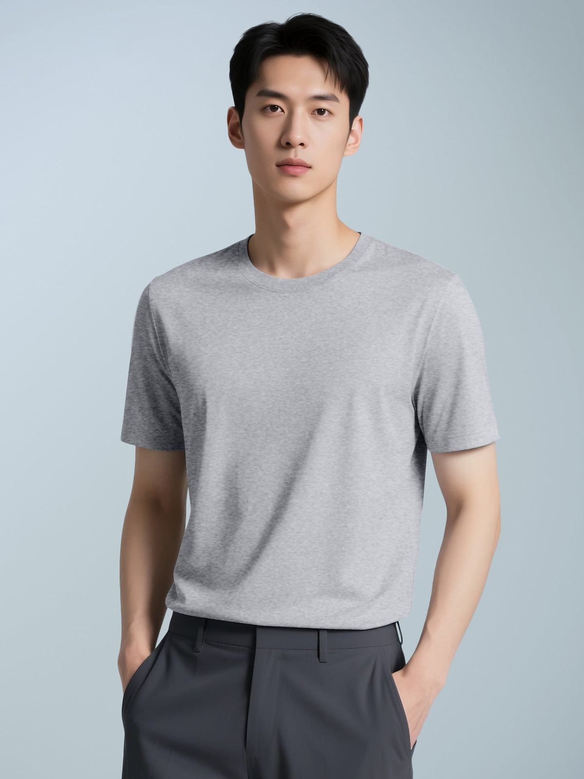 Men's Casual Solid Color Short Sleeve Crew Neck T-Shirt - Outdoors & Sports Tinker Time