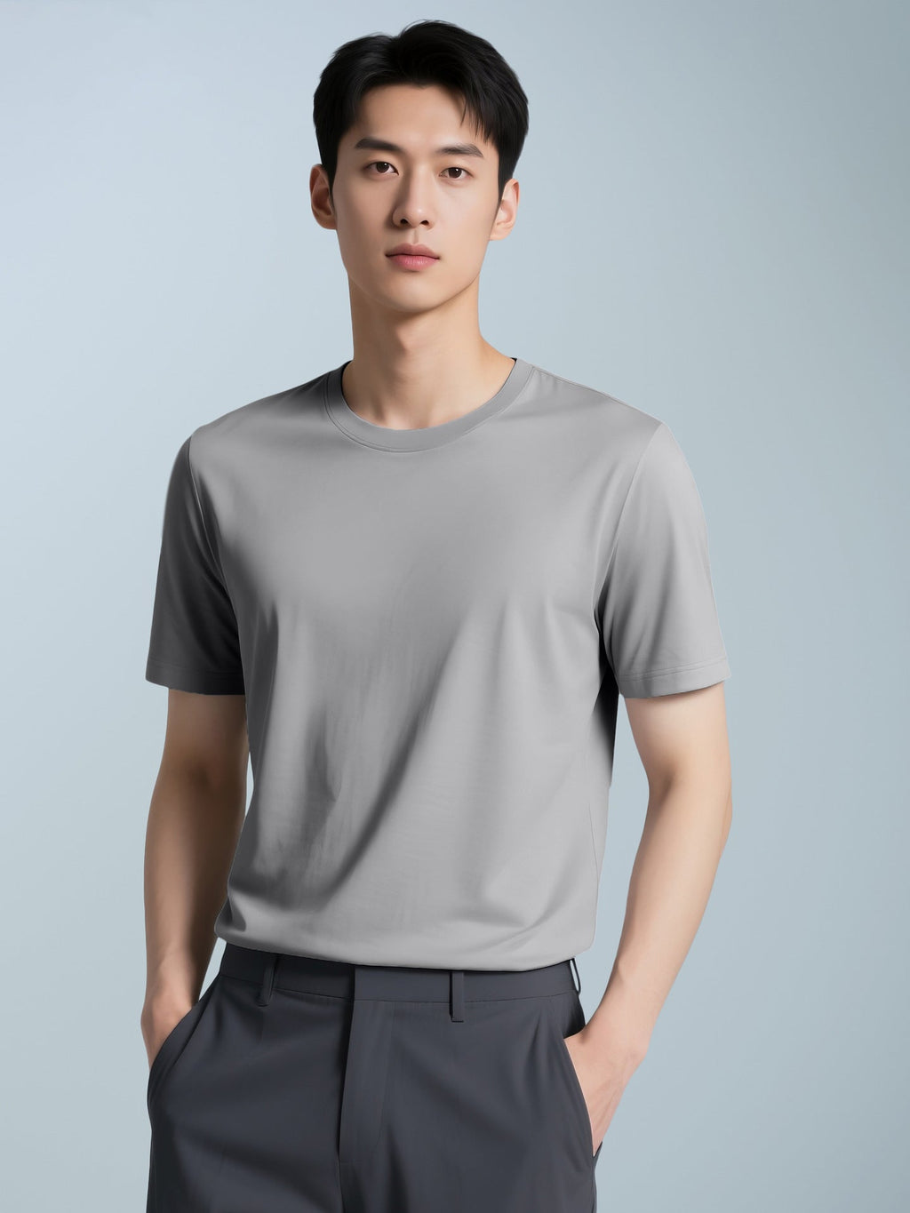 Men's Casual Solid Color Short Sleeve Crew Neck T-Shirt - Outdoors & Sports Tinker Time