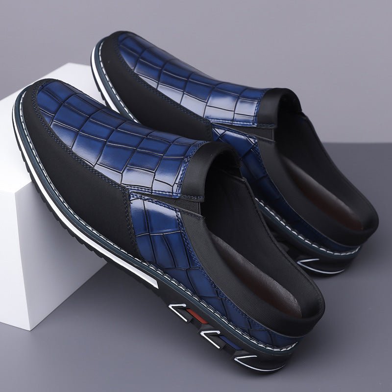Men's Half-Slipper Leather Shoes Back Strap Slippers Big Size Toe-Covered Slippers - Outdoors & Sports Tinker Time