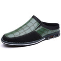 Men's Half-Slipper Leather Shoes Back Strap Slippers Big Size Toe-Covered Slippers - Outdoors & Sports Tinker Time