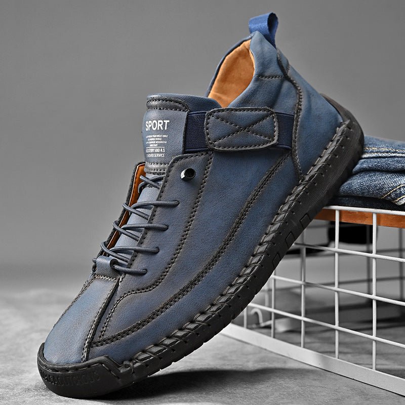 Men's mid top Martin boots outdoor casual workwear stitched men's shoes - Outdoors & Sports Tinker Time