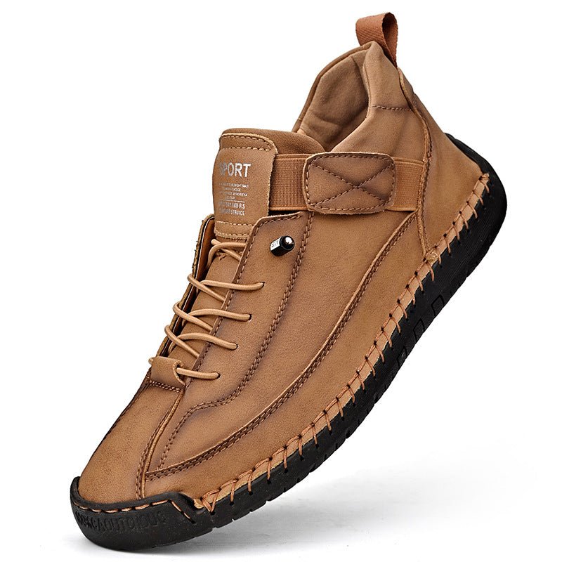 Men's mid top Martin boots outdoor casual workwear stitched men's shoes - Outdoors & Sports Tinker Time
