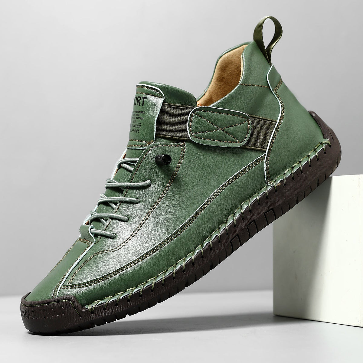 Men's mid top Martin boots outdoor casual workwear stitched men's shoes - Outdoors & Sports Tinker Time
