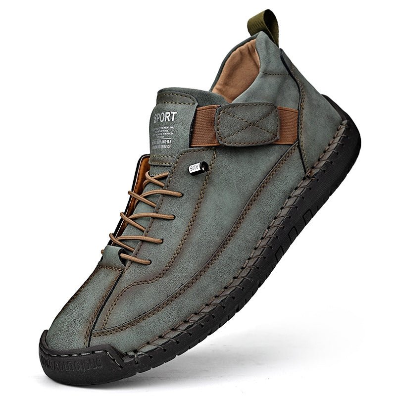 Men's mid top Martin boots outdoor casual workwear stitched men's shoes - Outdoors & Sports Tinker Time