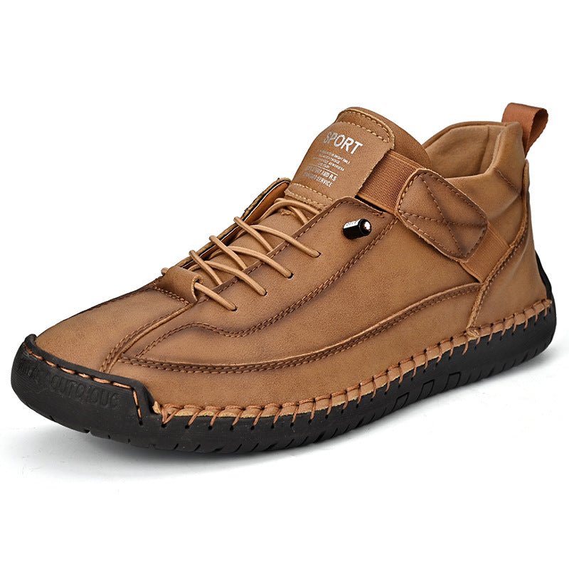Men's mid top Martin boots outdoor casual workwear stitched men's shoes - Outdoors & Sports Tinker Time