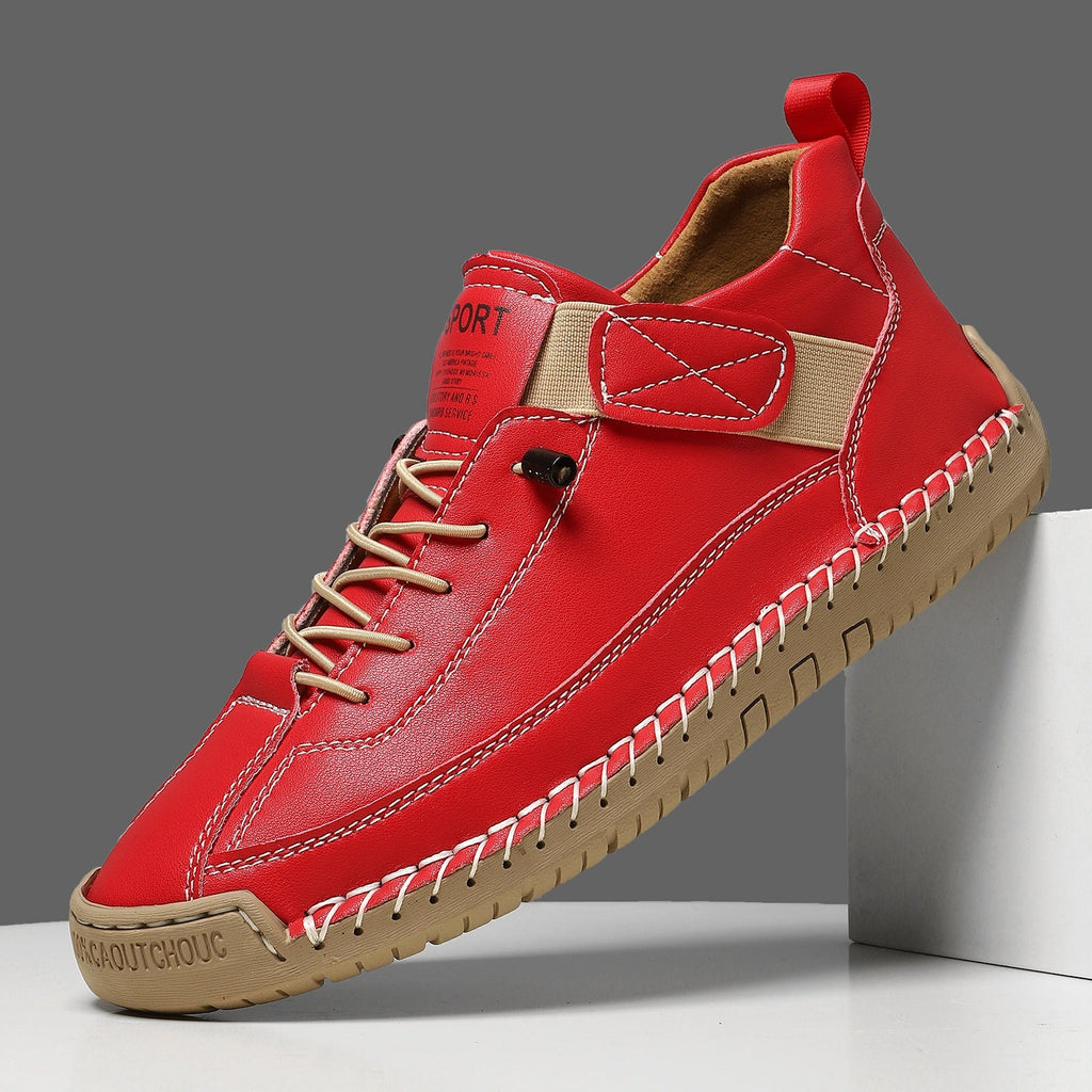 Men's mid top Martin boots outdoor casual workwear stitched men's shoes - Outdoors & Sports Tinker Time