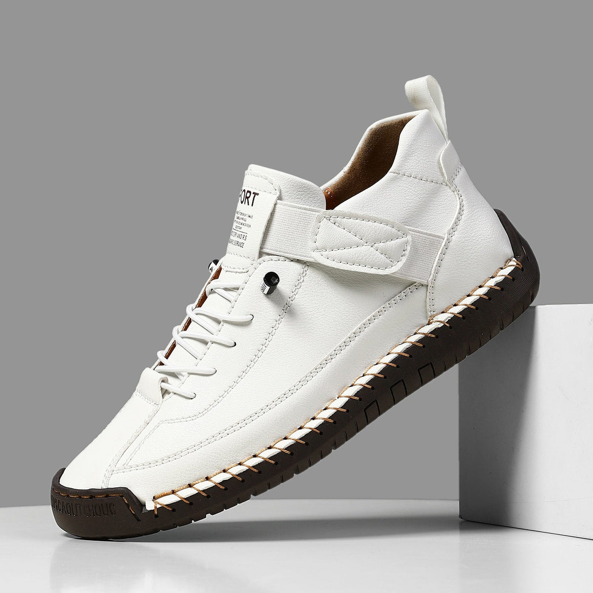 Men's mid top Martin boots outdoor casual workwear stitched men's shoes - Outdoors & Sports Tinker Time