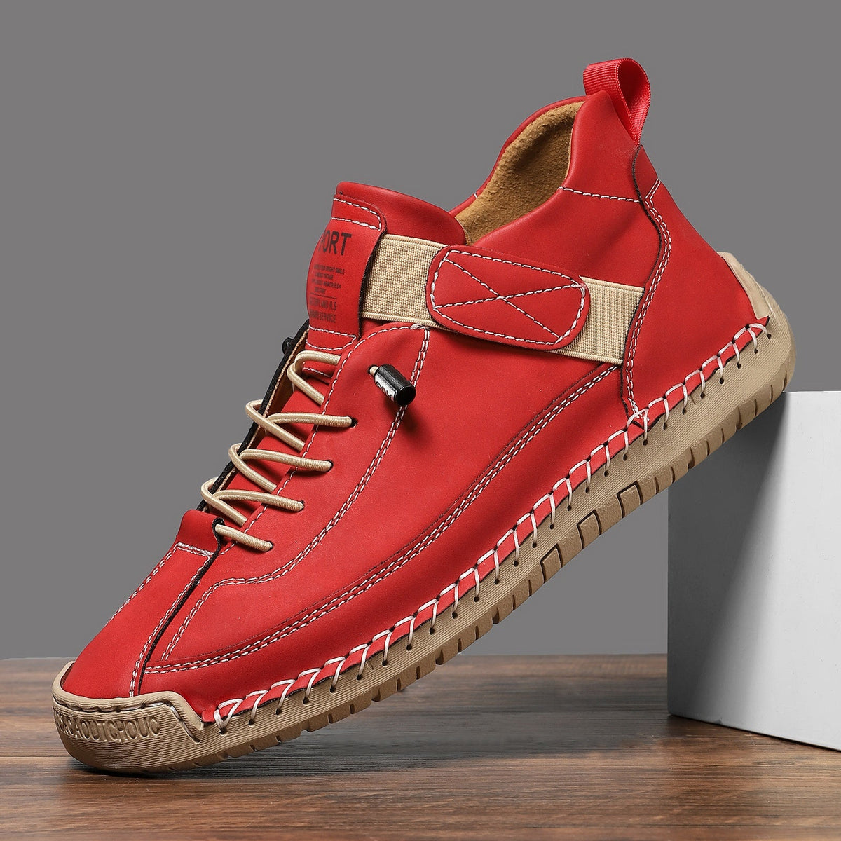 Men's mid top Martin boots outdoor casual workwear stitched men's shoes - Outdoors & Sports Tinker Time