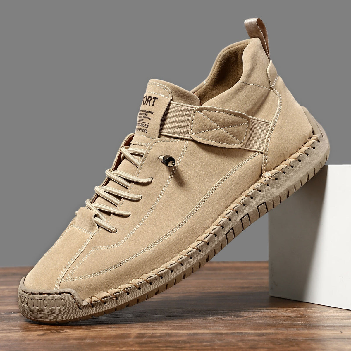 Men's mid top Martin boots outdoor casual workwear stitched men's shoes - Outdoors & Sports Tinker Time