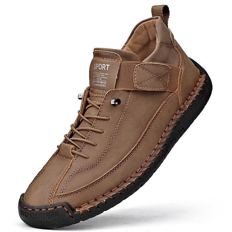 Men's mid top Martin boots outdoor casual workwear stitched men's shoes - Outdoors & Sports Tinker Time