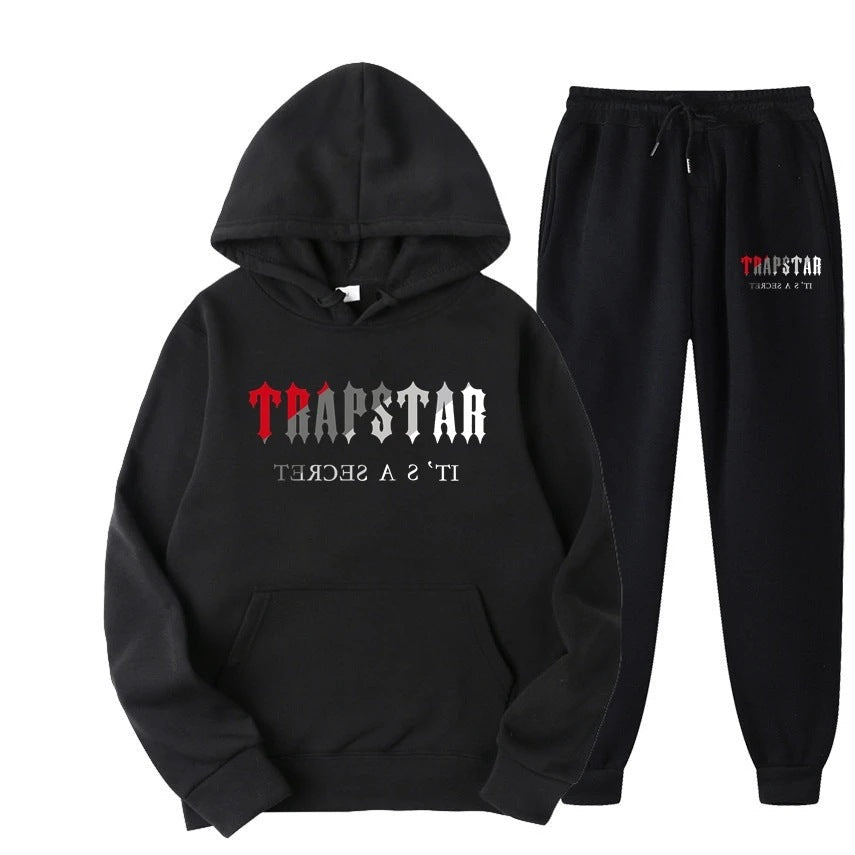 Men's Oversized Letter Print Hoodie and Sweatpants Two-Piece Set - Outdoors & Sports Tinker Time
