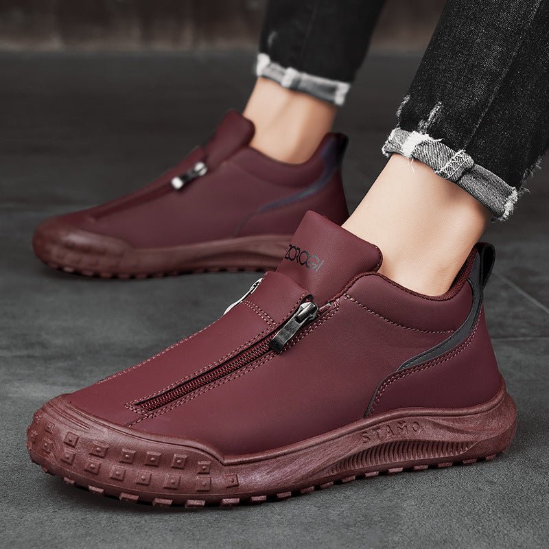 Men's shoes sports and casual shoes zippers low top board shoes with one foot kick - Outdoors & Sports Tinker Time