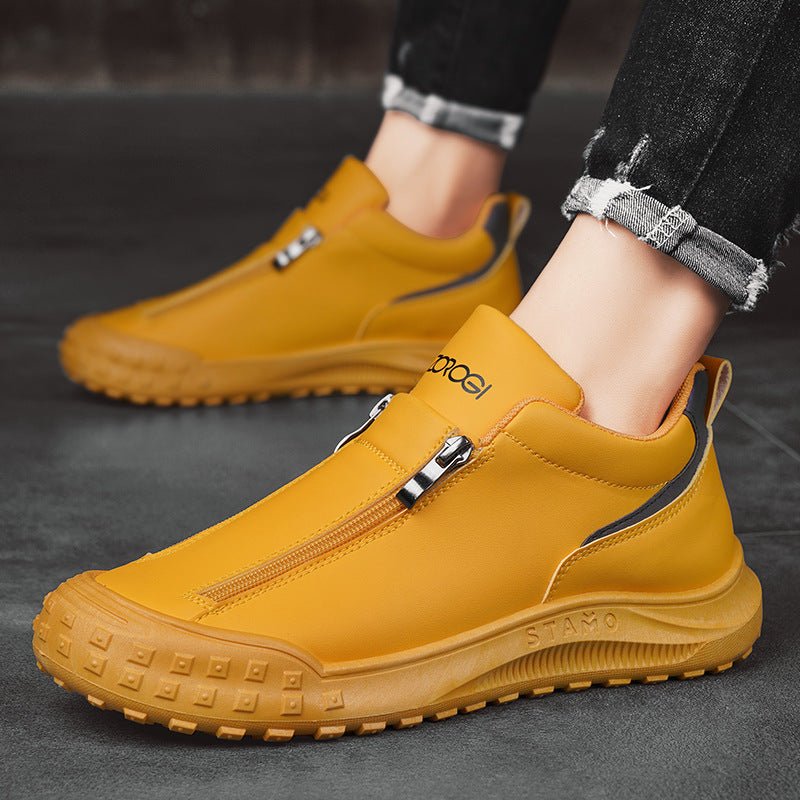 Men's shoes sports and casual shoes zippers low top board shoes with one foot kick - Outdoors & Sports Tinker Time