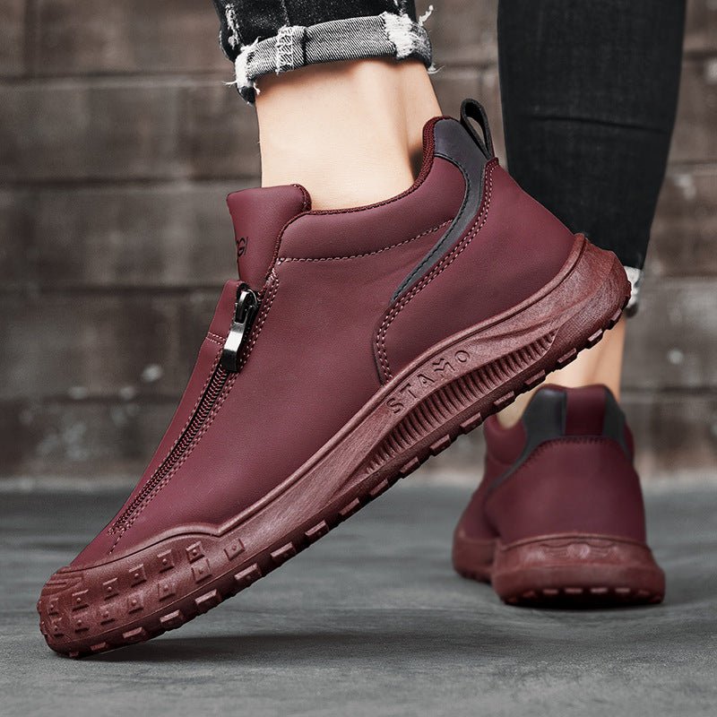 Men's shoes sports and casual shoes zippers low top board shoes with one foot kick - Outdoors & Sports Tinker Time