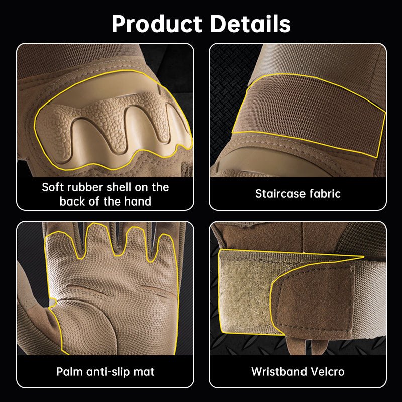 Men’s Tactical Gloves – Full Finger Anti-Slip Combat Gloves for Military, Outdoor & Fitness Use - Outdoors & Sports Tinker Time