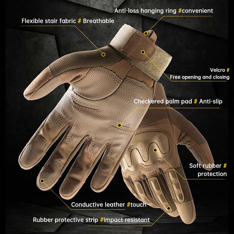 Men’s Tactical Gloves – Full Finger Anti-Slip Combat Gloves for Military, Outdoor & Fitness Use - Outdoors & Sports Tinker Time