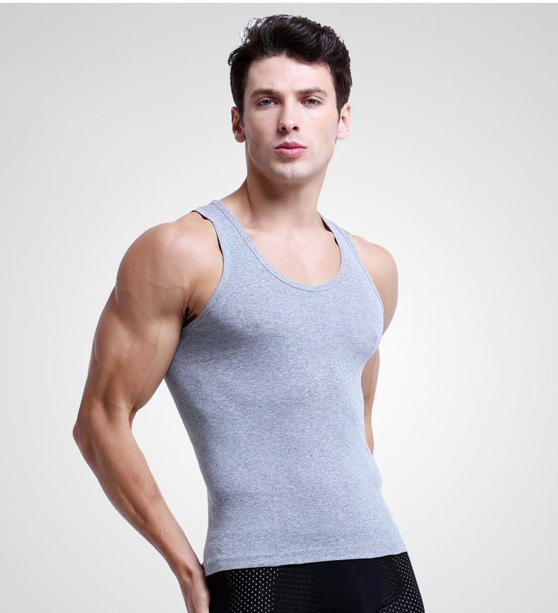 Mens Tank Top Cotton Breathable Slim Fit Summer Youth Sports Fitness Hurdle Backing Sweatshirt Tank Top Men - Outdoors & Sports Tinker Time