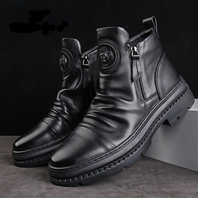 Men's versatile zipper shoes Korean version Martin boots men's casual shoes - Outdoors & Sports Tinker Time