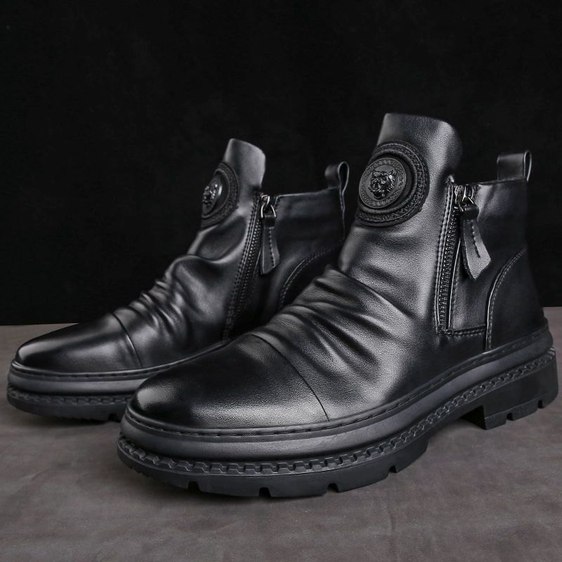 Men's versatile zipper shoes Korean version Martin boots men's casual shoes - Outdoors & Sports Tinker Time