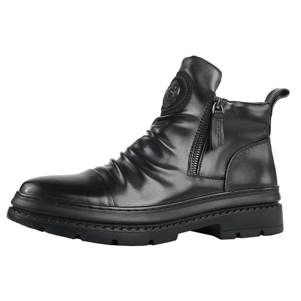 Men's versatile zipper shoes Korean version Martin boots men's casual shoes - Outdoors & Sports Tinker Time