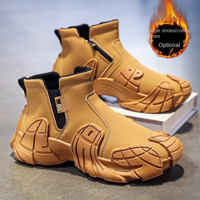 Men's waterproof and anti slip labor protection Martin boots with plush cotton shoes - Outdoors & Sports Tinker Time