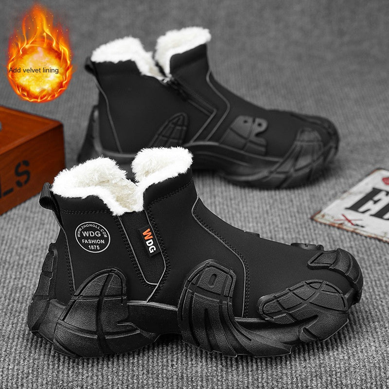 Men's waterproof and anti slip labor protection Martin boots with plush cotton shoes - Outdoors & Sports Tinker Time