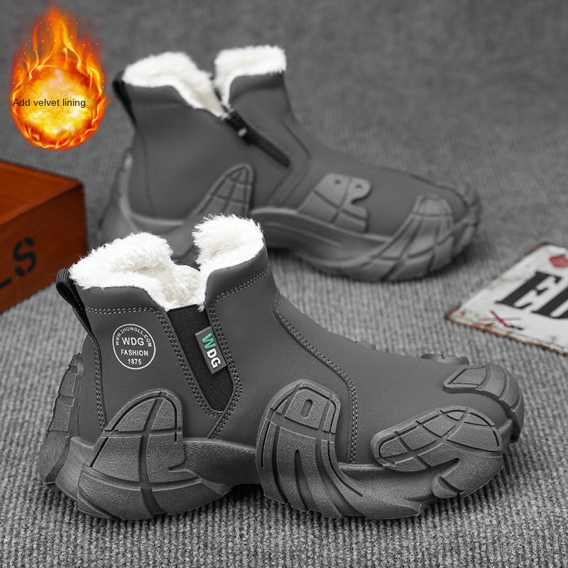 Men's waterproof and anti slip labor protection Martin boots with plush cotton shoes - Outdoors & Sports Tinker Time