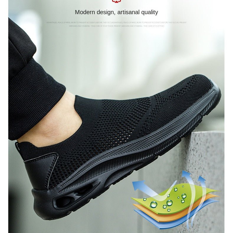 Mesh lightweight one foot labor protection summer mesh anti smashing and anti piercing safety protective shoes - Outdoors & Sports Tinker Time