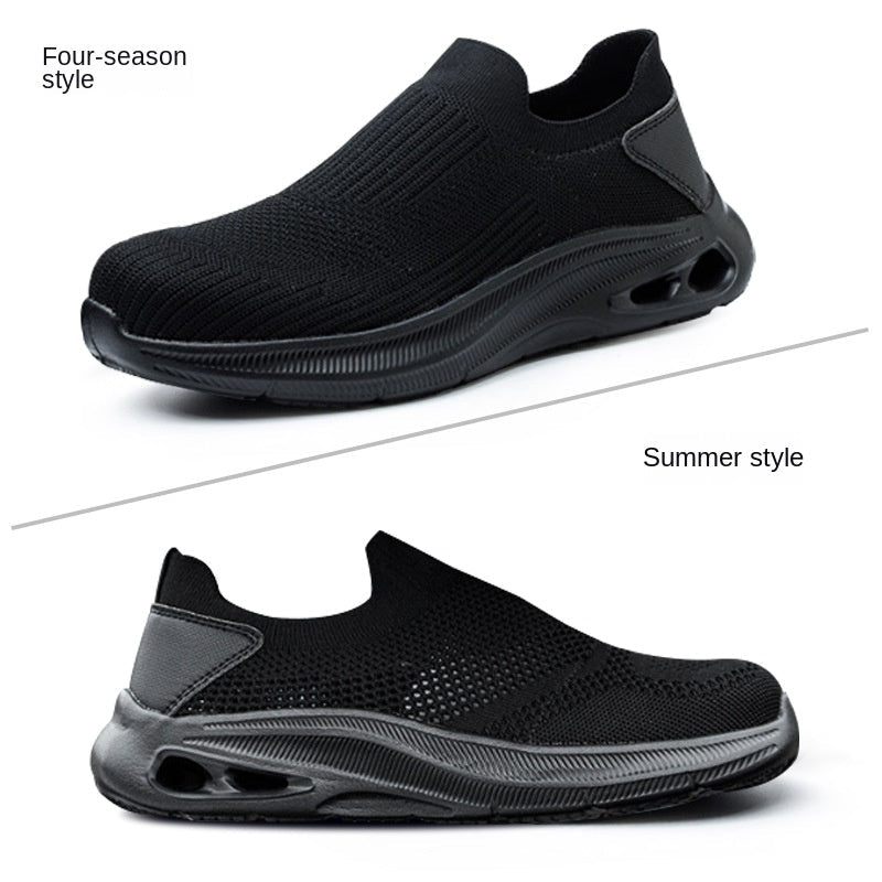 Mesh lightweight one foot labor protection summer mesh anti smashing and anti piercing safety protective shoes - Outdoors & Sports Tinker Time