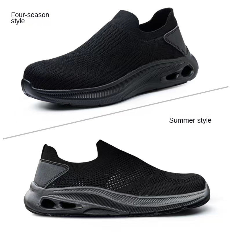 Mesh lightweight one foot labor protection summer mesh anti smashing and anti piercing safety protective shoes - Outdoors & Sports Tinker Time