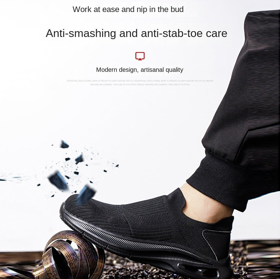 Mesh lightweight one foot labor protection summer mesh anti smashing and anti piercing safety protective shoes - Outdoors & Sports Tinker Time