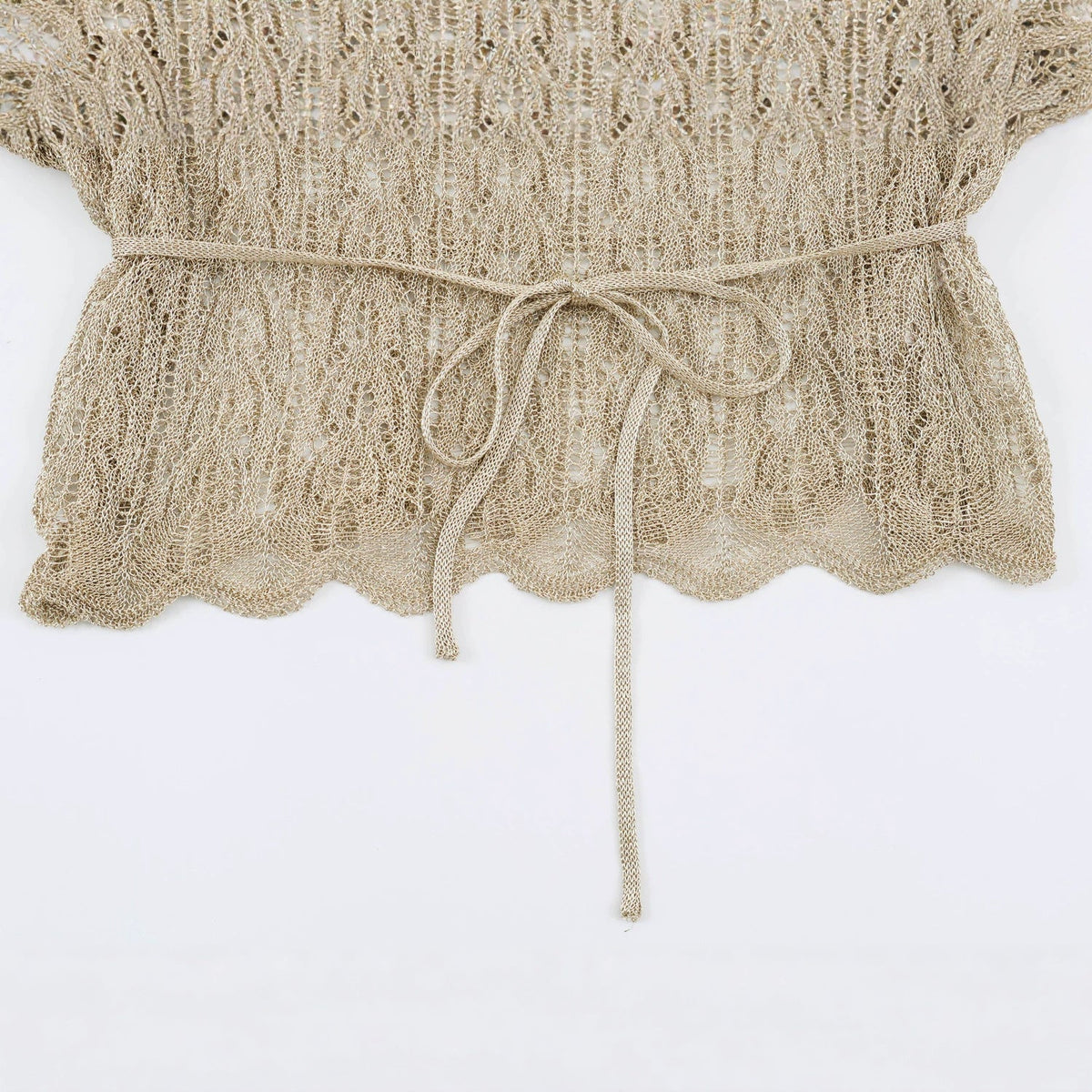 Metallic thread with belt knitted sweater top for women - Outdoors & Sports Tinker Time