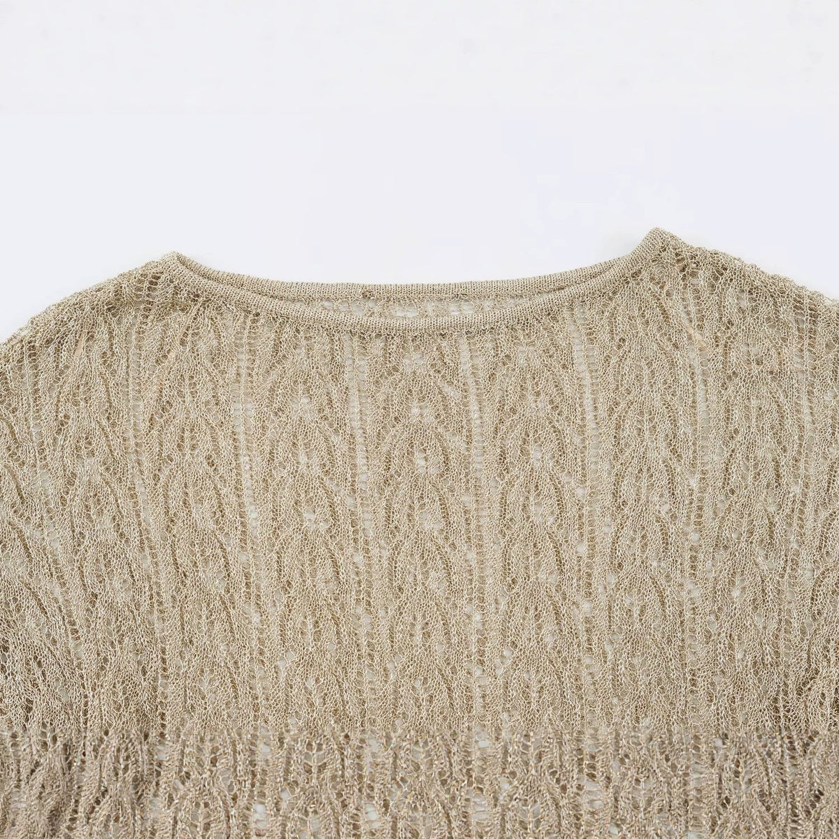 Metallic thread with belt knitted sweater top for women - Outdoors & Sports Tinker Time