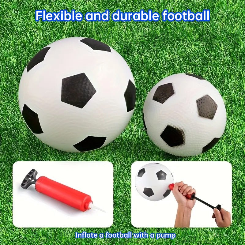 Mini foldable plastic soccer set, detachable posts, high-strength, indoor/outdoor, kids' bday gift - Outdoors & Sports Tinker Time