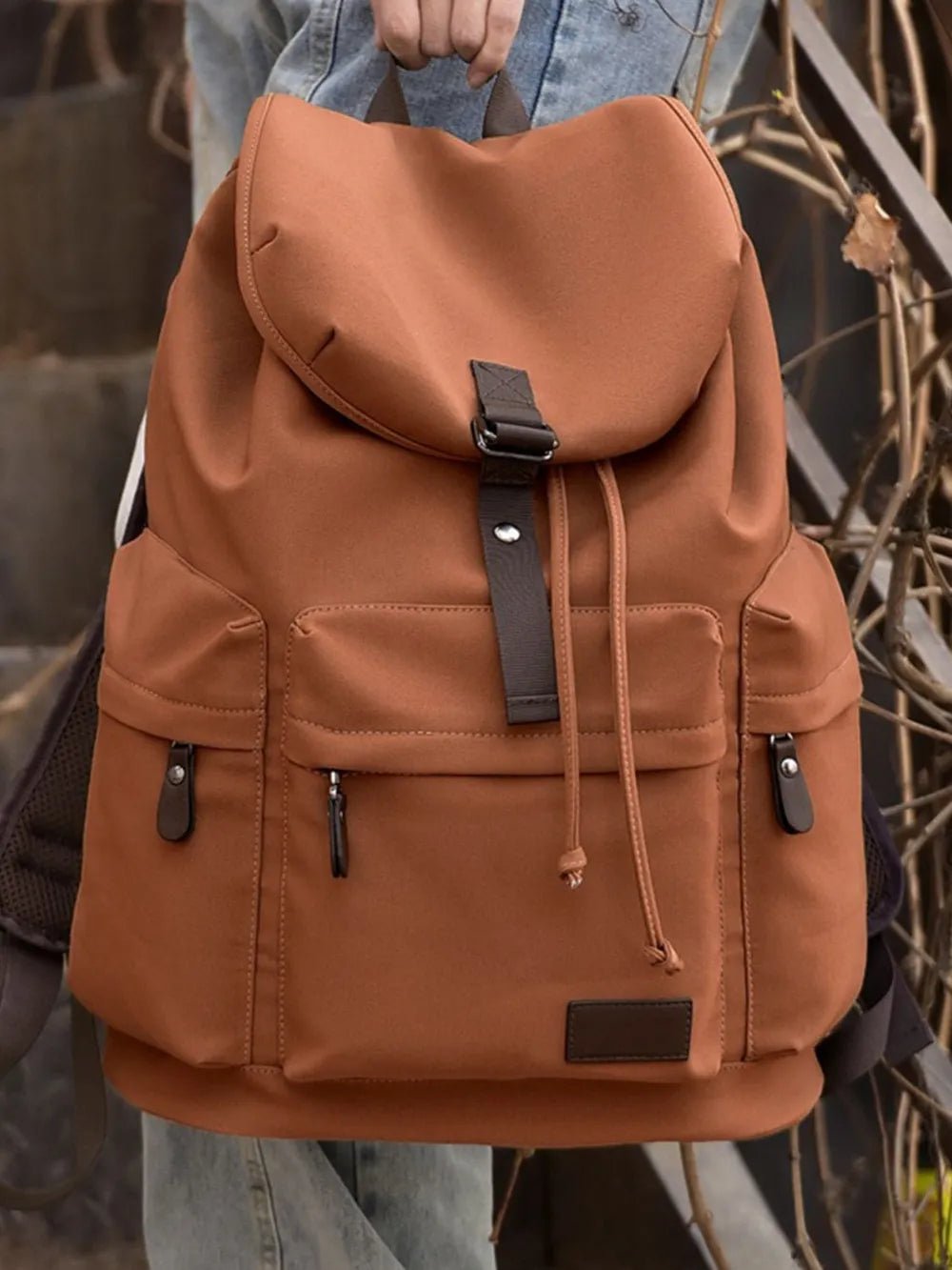 Multi Pockets Adjustable Strap Canvas Backpack Bag - Outdoors & Sports Tinker Time
