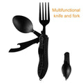 Multifunctional camping tableware stainless steel knife fork spoon, outdoor portable survival eating tools - Outdoors & Sports Tinker Time