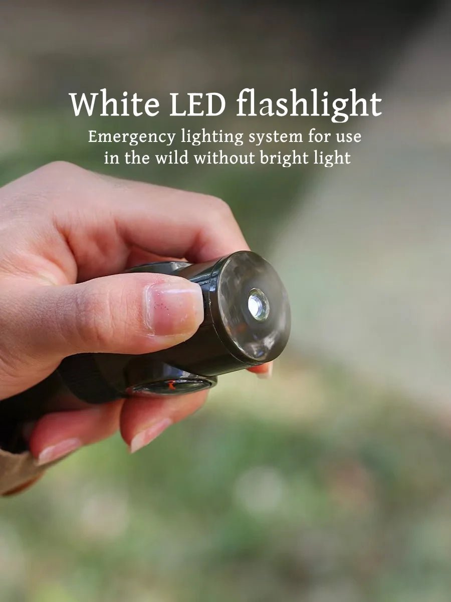 NEW 7 in 1 Survival Whistle Hiking Whistle Compass Mirror Flashlight Magnifier LED Light Thermometer Storage Compass Tool - Outdoors & Sports Tinker Time