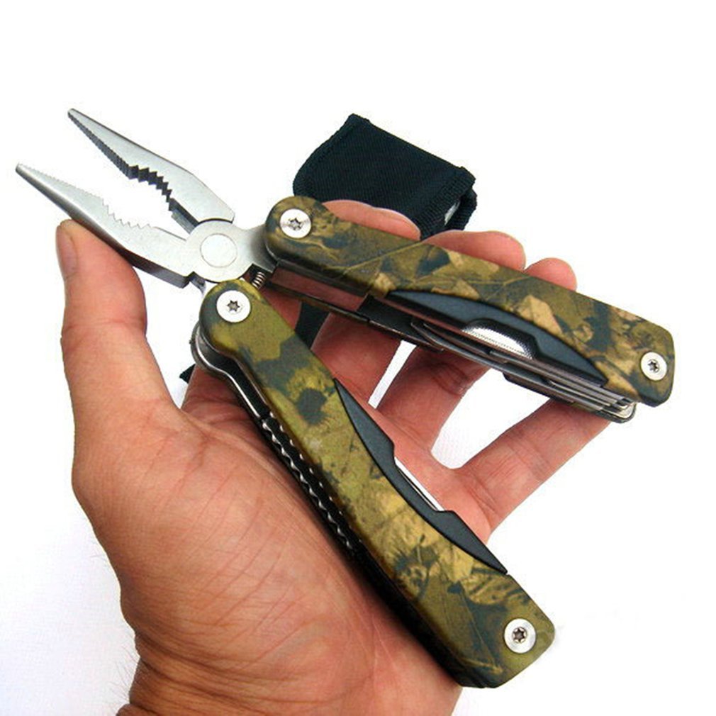 NEW EDC Pocket Multi-Tool Pliers Key Ring with Multi Knife & Hook & Saw Blade Folding Camping Outdoor Survival Multitools Plier - Outdoors & Sports Tinker Time