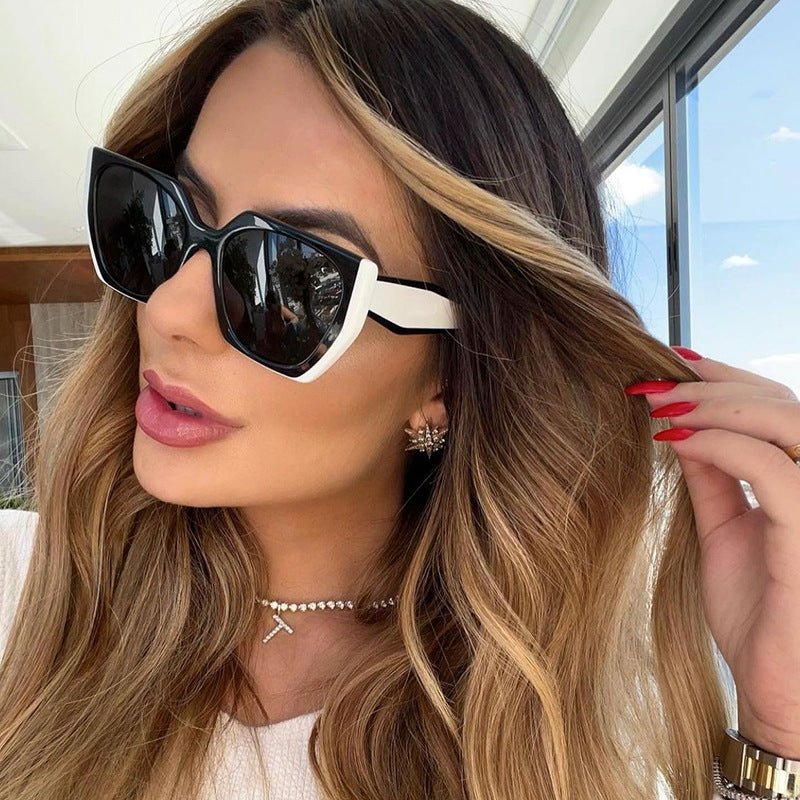 New Fashion Cat-eye Wide Temple Sunglasses for Women, High-end Ins Style, Full-frame UV Protection Sun Glasses - Outdoors & Sports Tinker Time