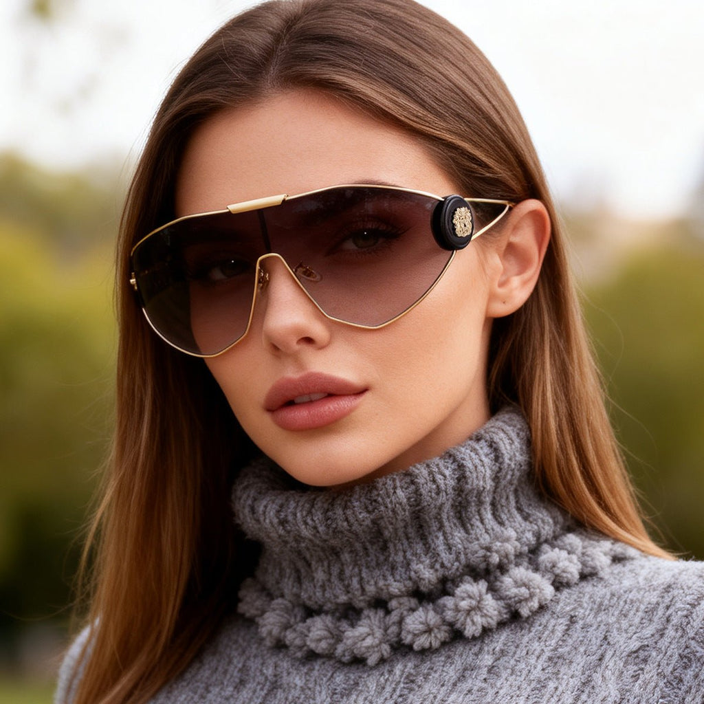 New FashionStyle Full-Frame Sports Sunglasses for Women, Integrated Lens, Outdoor Cycling UV Protection - Outdoors & Sports Tinker Time
